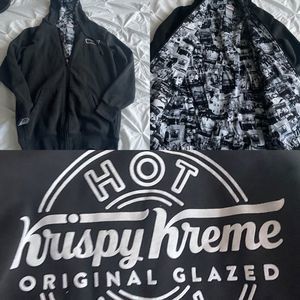 Krispy Kreme unisex donuts novelty hoodie sweatshirt jacket cartoon lini…